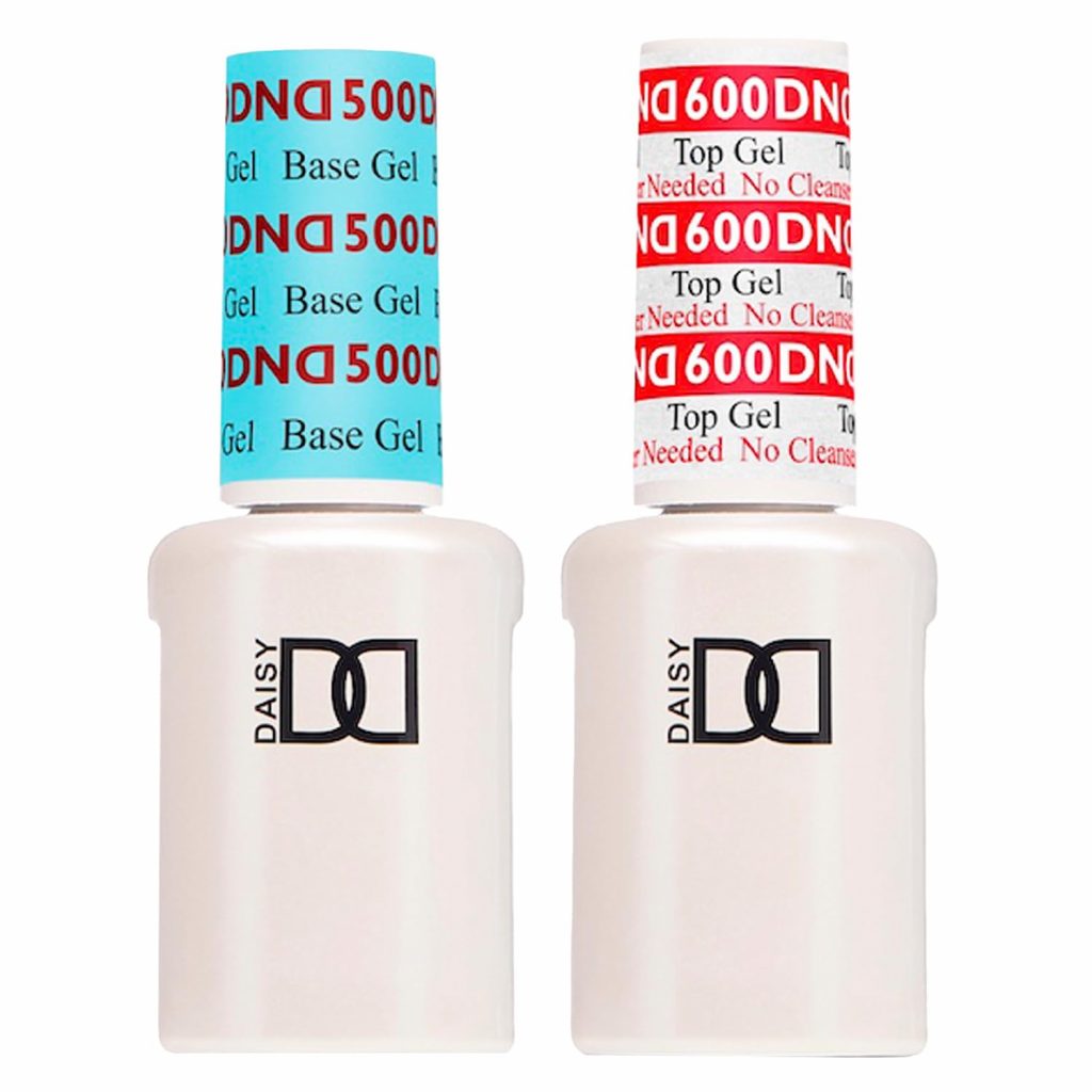 DAISY Nagellack Gel UV - DAISY DND Gel-Nagellack Set, UV/LED GelBase Polish 500 und No Cleanse Top Coat 600, Professionelles Gel Polish Duo, je 0