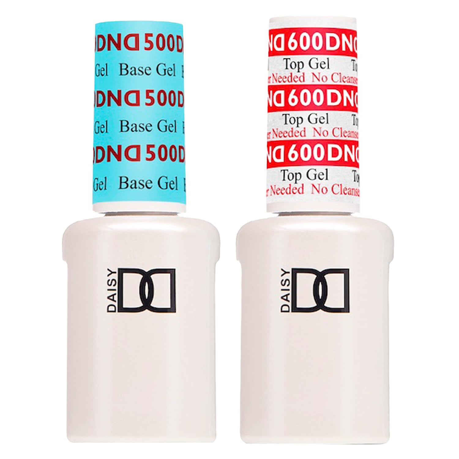 DAISY Nagellack Gel UV - DAISY DND Gel-Nagellack Set, UV/LED GelBase Polish 500 und No Cleanse Top Coat 600, Professionelles Gel Polish Duo, je 0