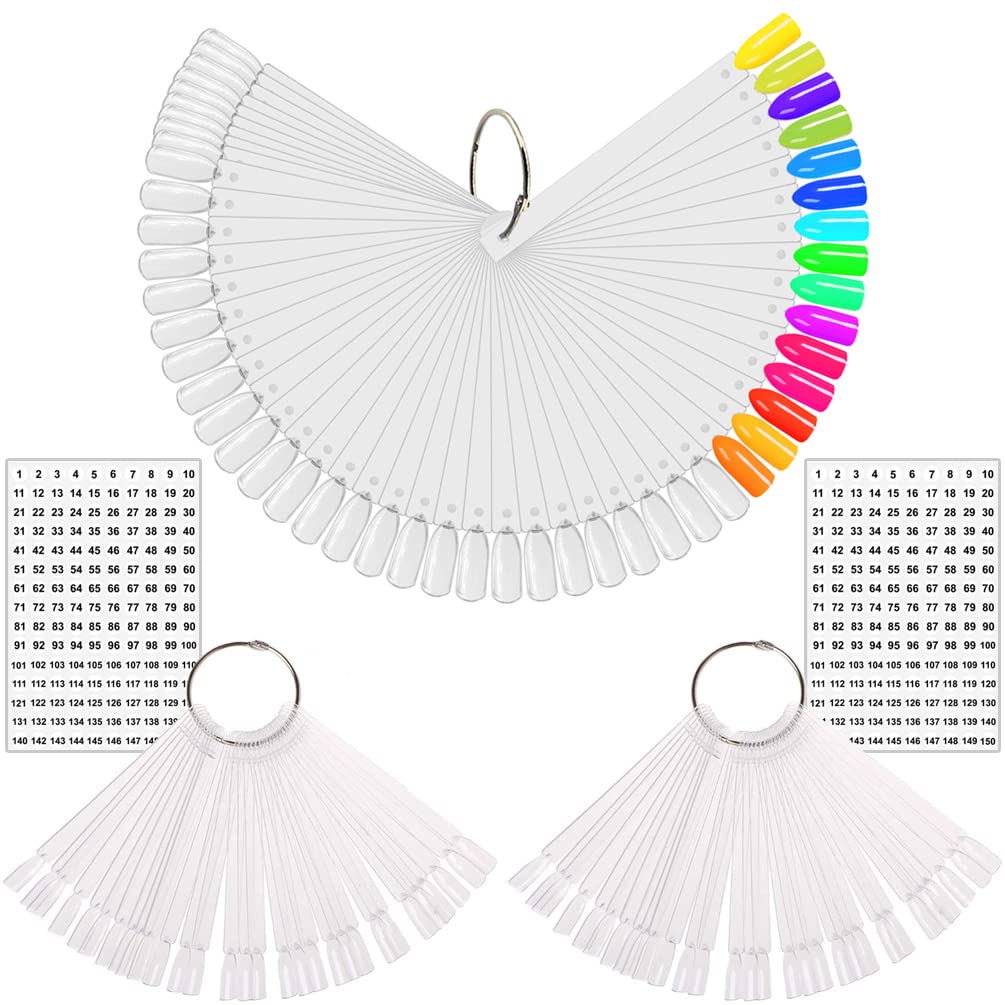 Nagellack Nail Stück Art - 150 Stück Nail Art Tips Ring Stick, KINGMAS Transparent Farbe Karte Platten Nagellack Display Ring Sticks, Nagel Salon Ü