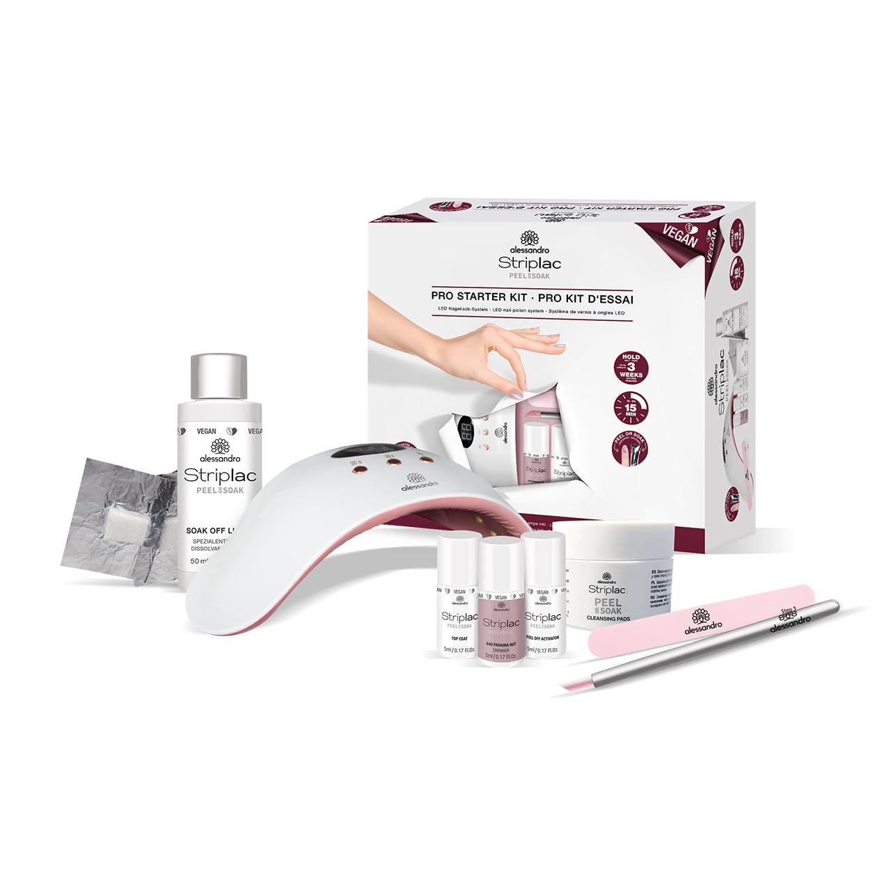 alessandro Nagellack UV Maniküre - alessandro Striplac Pro Starter Kit – UV-Nagellack Set – Für eine professionelle und schonende Maniküre in 15 Minuten