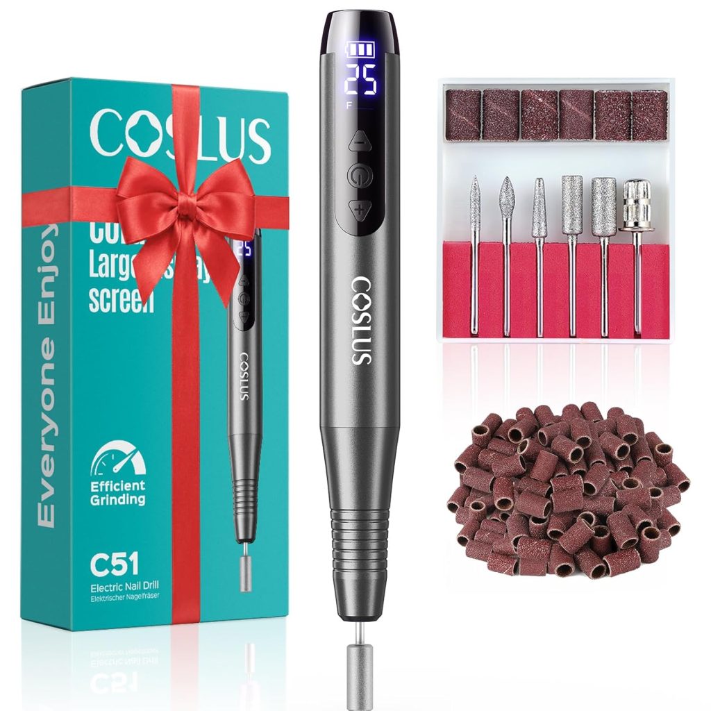 COSLUS Kabelloser Tragbarer Elektrischer - COSLUS C51 Kabelloser Tragbarer​ Elektrischer Nagelfräser mit​ LED-Display
