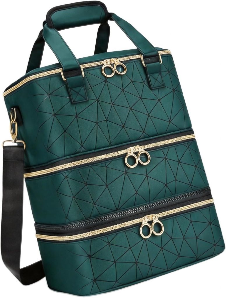 Pulyibo Nagellack Organizer bis - Pulyibo Nagellack Organizer für bis zu 84 Flaschen, 3-stufige Nageldesign-Tasche mit verstellbaren Trennwänden