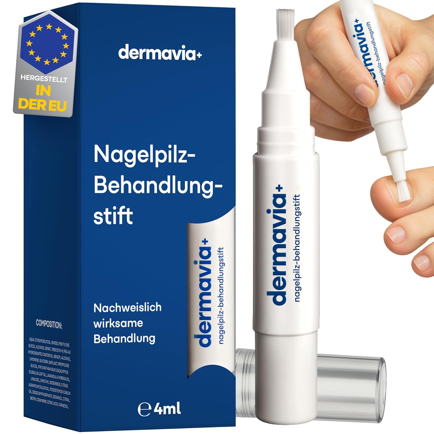 Nagelpilzbehandlung Behandelt Fußpilz ml - Nagelpilzbehandlung – Behandelt Fußpilz, Ringelflechte und Juckreiz – 4 ml Drehstift – Geeignet für Diabetiker – Klinisch erprobte Behandlung – Einfache Anwendung, schnelle Ergebnisse